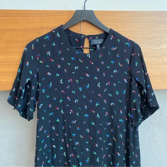 AND OTHER STORIES & Stockholm Atelier Bird Short Sleeve Black Dress, Size 6 - Picture 5 of 7